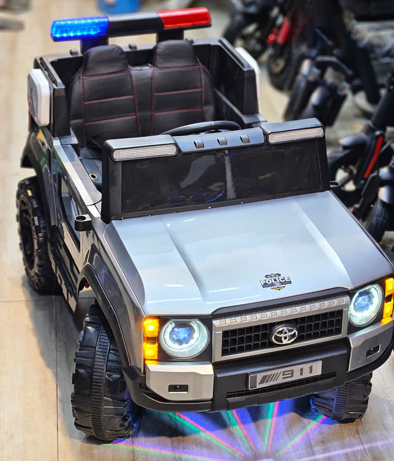 Bmw Police Jeep 12V Kids Ride-On Car With Led Lights &Amp; Siren 2-8 Years Kids