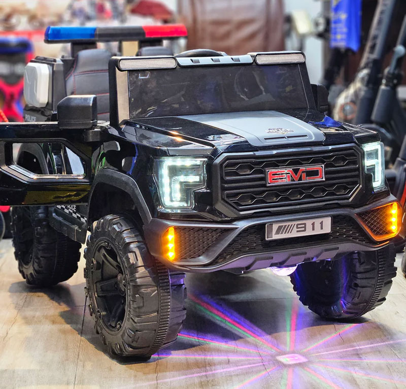 Bmw Police Jeep 12V Kids Ride-On Car With Led Lights &Amp; Siren 2-8 Years Kids