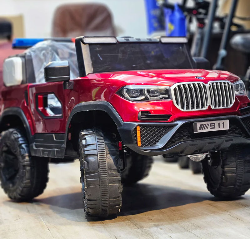 Bmw Police Jeep 12V Kids Ride-On Car With Led Lights &Amp; Siren 2-8 Years Kids
