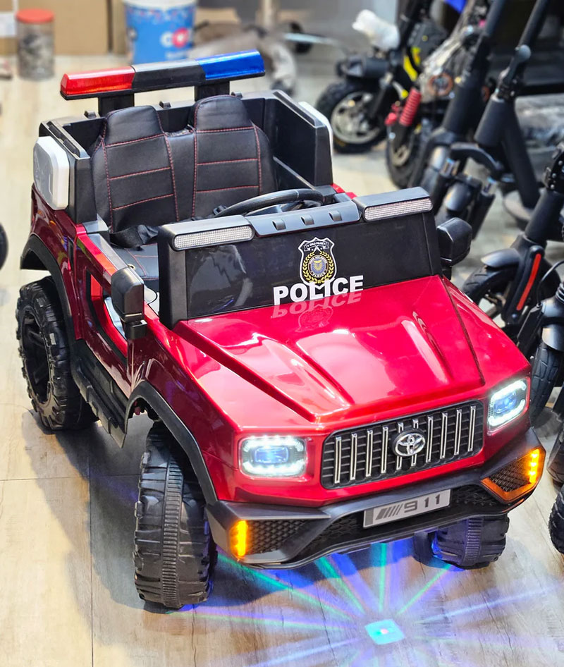 Bmw Police Jeep 12V Kids Ride-On Car With Led Lights &Amp; Siren 2-8 Years Kids