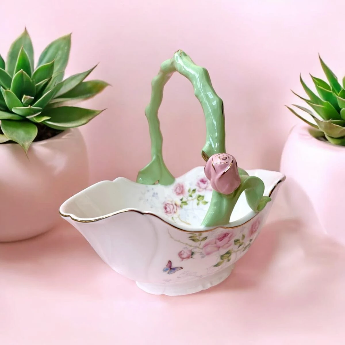 Butterfly Rose Garden Candy Basket