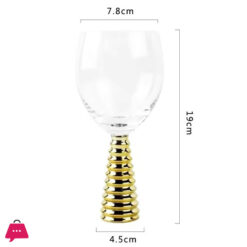 Creative Electroplating Golden Glass Cocktail Glass Golden Base High-End Glass - Pack Of 6