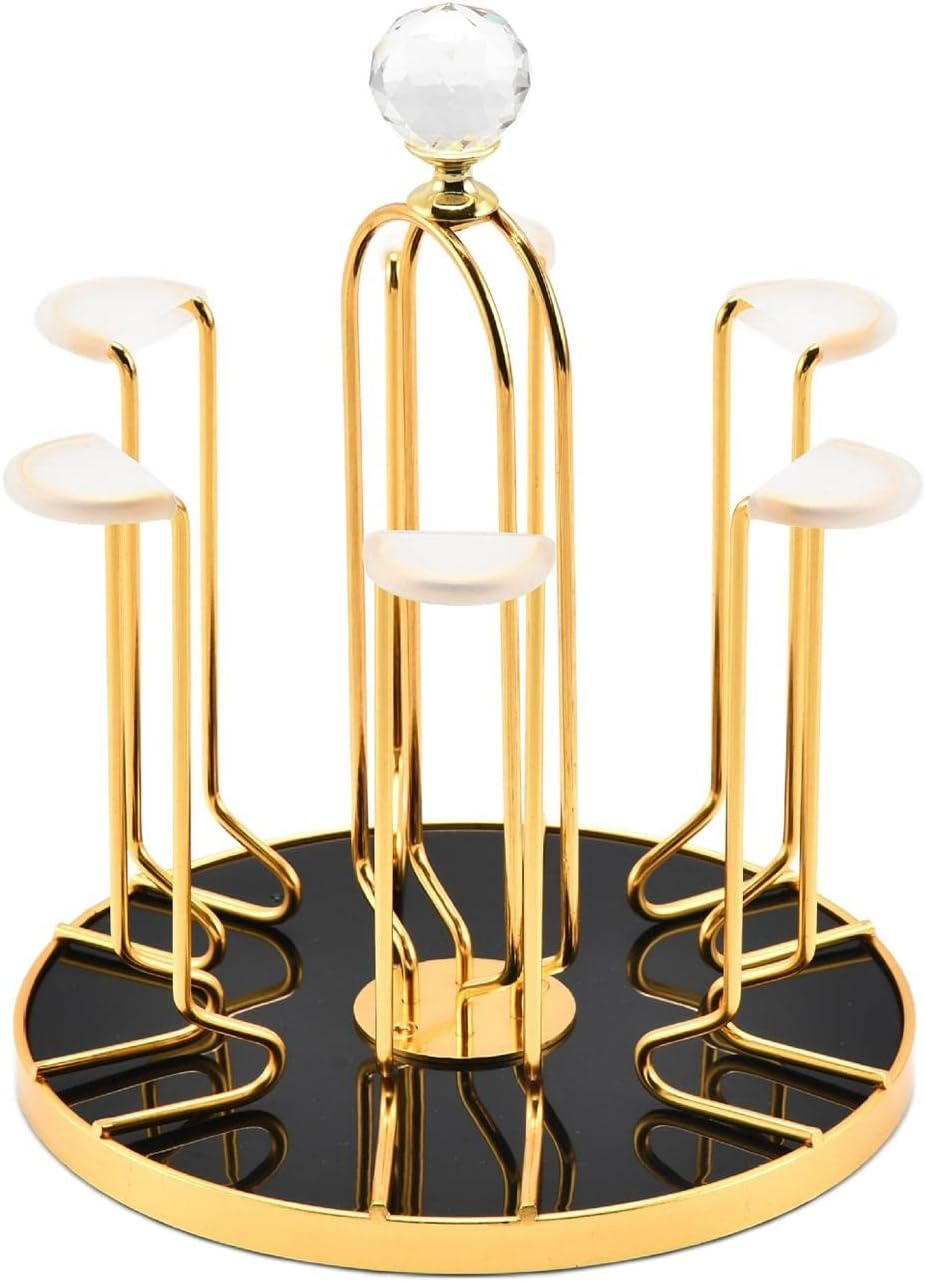 Cup Rack Mug Holder Showcase Modern 6 Mug Hooks Tree Stand Kitchen Table Mirrored Teacups