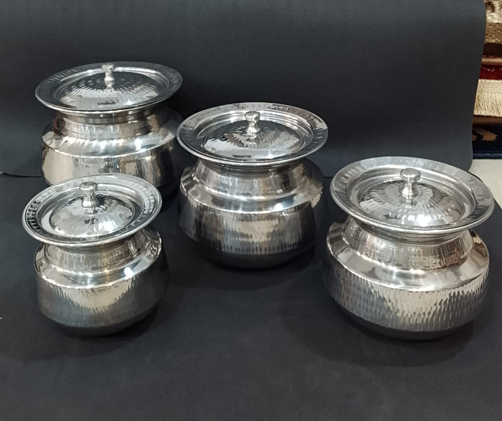 Cute Mini Steel Daigh With Stand And Lid 10 Pcs Set