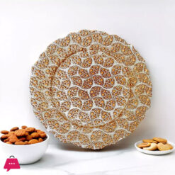 Decorative Glass Decoration Plate With Intricate Bubble Pattern-13 Inches