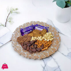 Decorative Glass Decoration Plate With Intricate Bubble Pattern-13 Inches