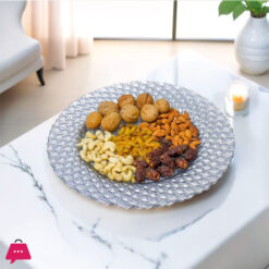 Decorative Glass Decoration Plate with Intricate Bubble Pattern-13 inches