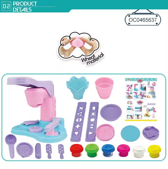 Diy Kitchen Creation Set Toys Play Dough Ice Cream Maker With Molds