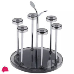 Durable Rust Free Scratch Free Rotating 6 pcs Glass Tumbler Holder