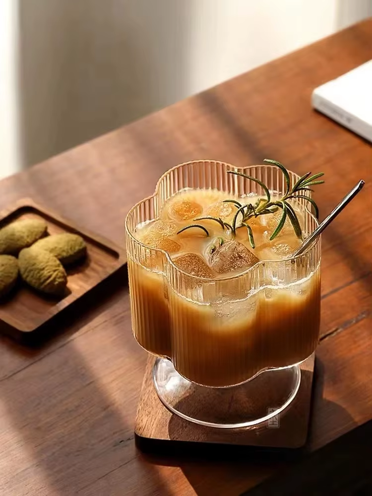 Flower Shape Glass Set Home Table Decor Creative Drinkware Glassware Set Of 6