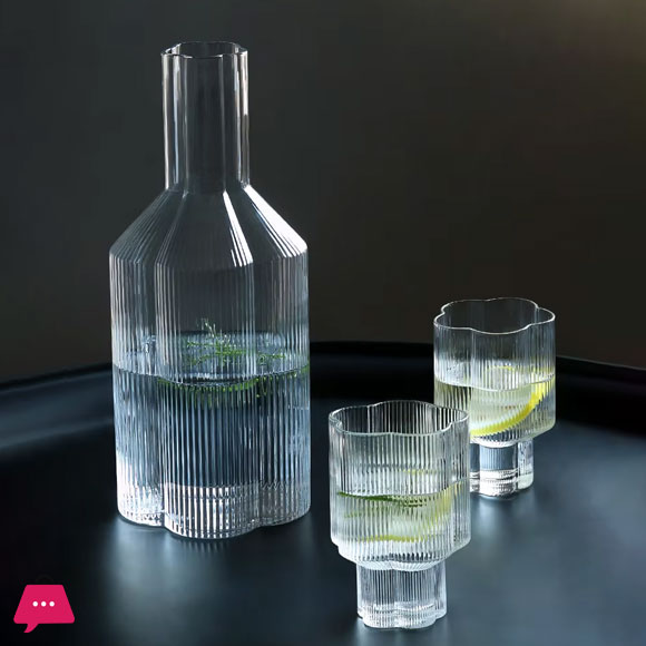 Flower Shaped Bedside Carafe 1500Ml 3 Flower Shaped Bedside Carafe 1500Ml