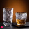Frosted Glass Cup Glacier Tumbler Lead-Free Heat Resistant Transparent Crystal Multi Pattern Drinkware