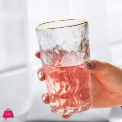 Frosted Glass Cup Glacier Tumbler Lead-Free Heat Resistant Transparent Crystal Multi Pattern Drinkware