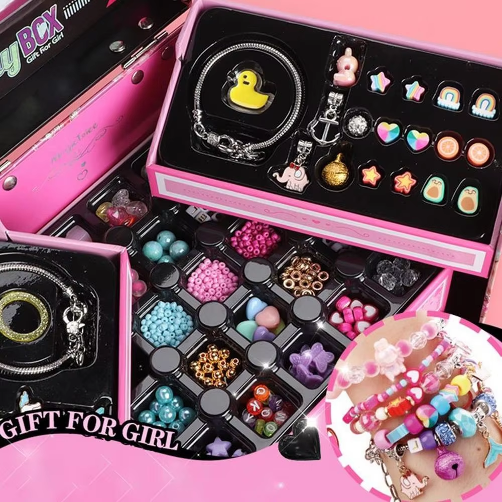 Girls Bracelet-Making Kit Earrings Maker Kit For Kid Funny Bracelet Maker Set Christmas Gifts Homemad Jewelry Set Party Favors