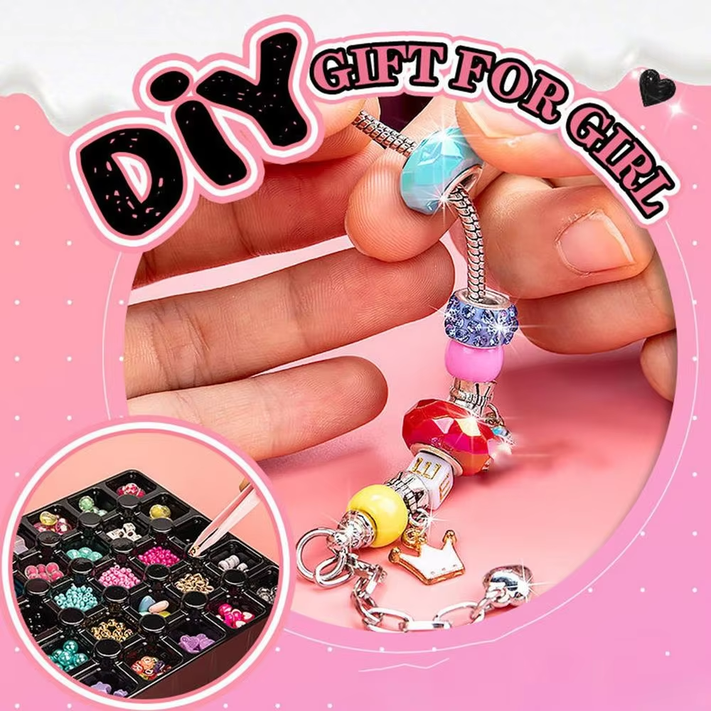 Girls Bracelet-Making Kit Earrings Maker Kit For Kid Funny Bracelet Maker Set Christmas Gifts Homemad Jewelry Set Party Favors