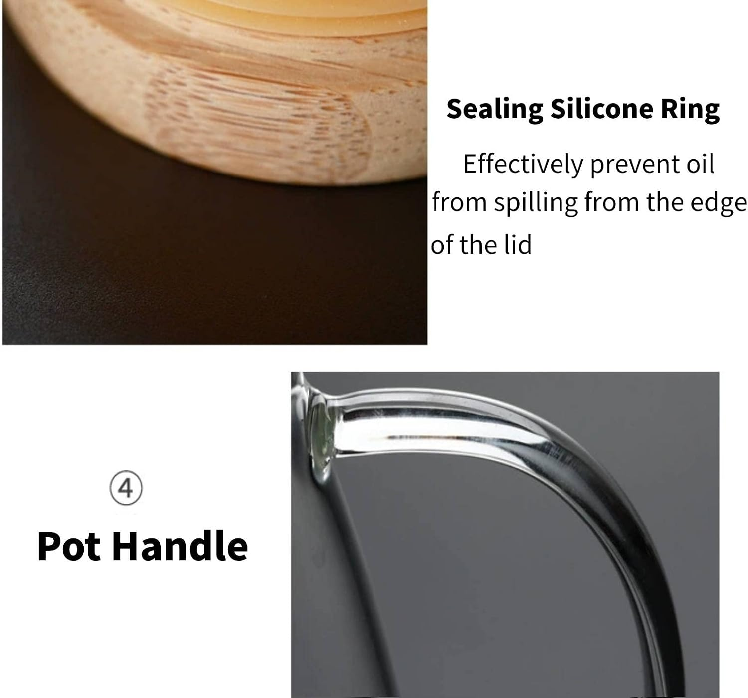 Glass Olive Oil Dispenser Bottle Leakproof Oil And Vinegar Dispenser Cruet With Non-Slip Handle 1000 Ml