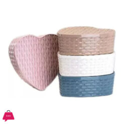 Heart Rattan-Like Plastic Organizer Box