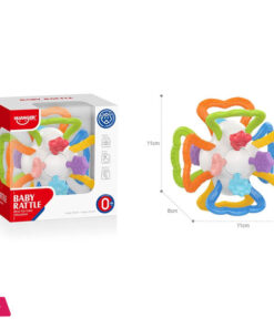 Huanger Toddler Lovely Safe Baby Ball Rattle Soft Teether Ball Silicon Teether Ball