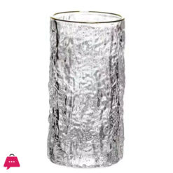 Ice Texture Gold Trimmed Crystal Drink Glass 300 &Amp; 400Ml