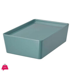 Ikea Kuggis Storage Box With Lid, Turquoise 18X26X8 Cm