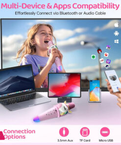 Kids Karaoke Microphone Machine For Kids Toys With Wireless Bluetooth Mic Speaker 12 Kids Karaoke Microphone Machine For Kids Toys With Wireless Bluetooth Mic Speaker - Image 4