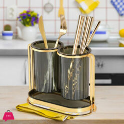 Kitchen Utensil Holder Tableware Stand Cutlery Holder Spoon Fork Holder Double Jar