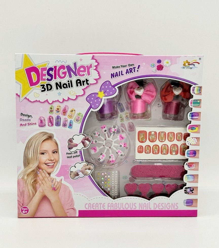 Manicure Set Nail Art-3 Varnish + Design