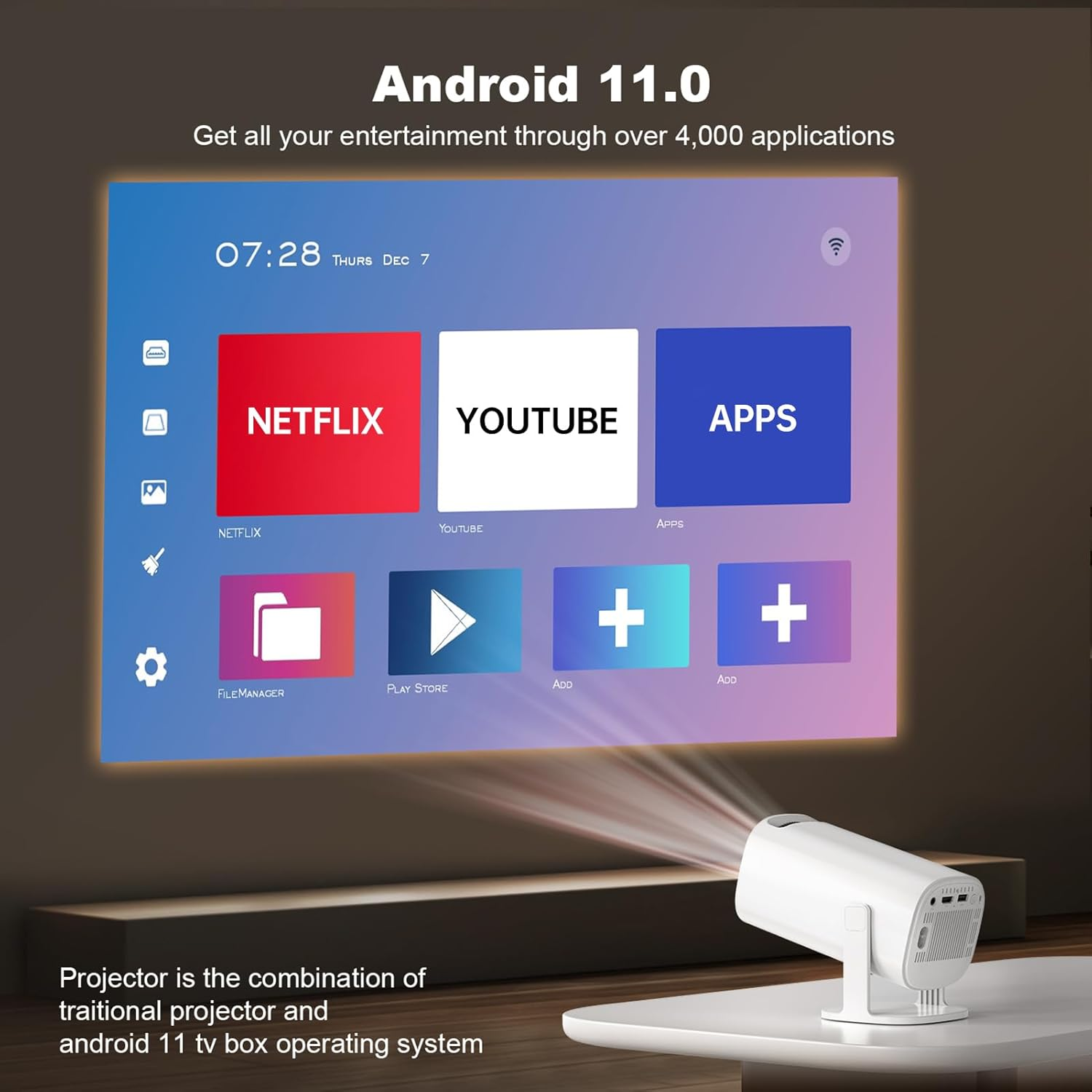 P30 Android Portable Projector With Dual Wifi And Bluetooth