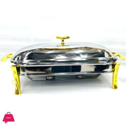 Paramount Series Rectangular Food Warmer 3 Liter Silver &Amp; Gold