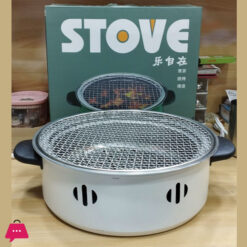 Portable Barbecue Stove Round Stainless Steel Detachable Smokeless Charcoal Grill