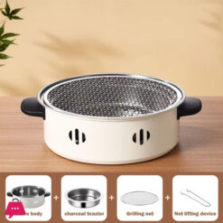 Portable Barbecue Stove Round Stainless Steel Detachable Smokeless Charcoal Grill