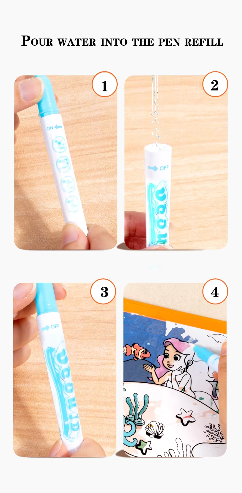 Quiet Book Water Painting Album Creativity Diy Animal &Amp; Traffic Drawing Book Educational Toys For Kids