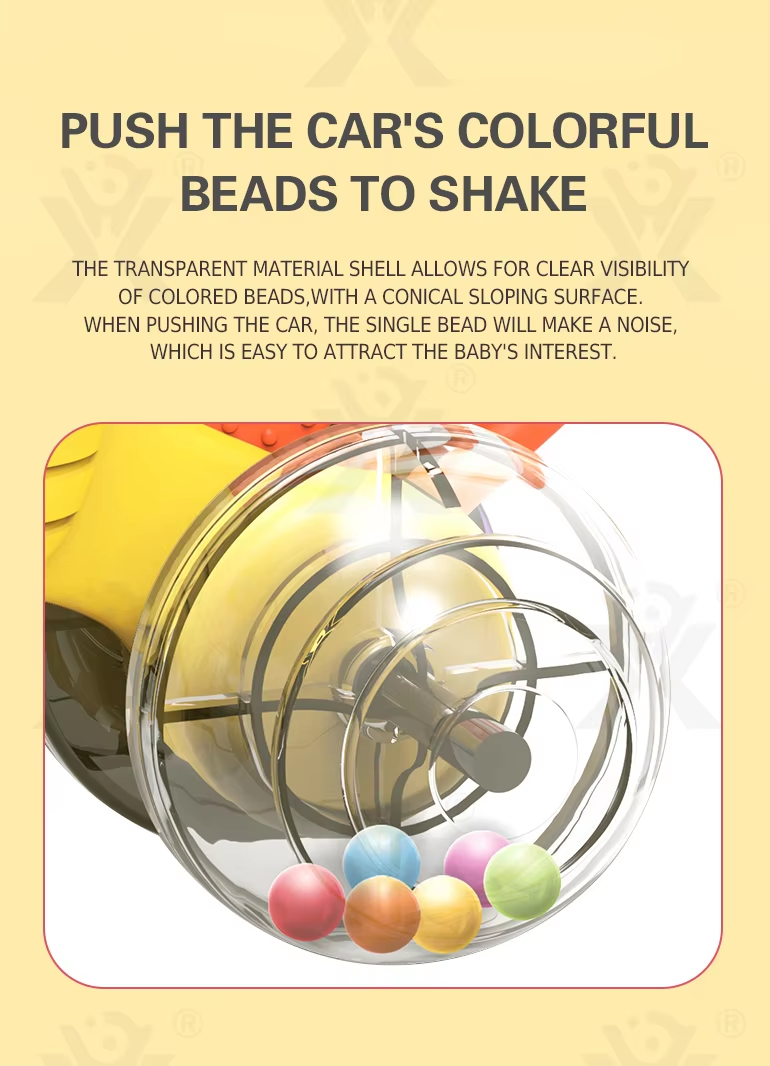 Soft Silicone Teether Rattles Kids Mini Push Car Cartoon Butterfly Sensory Silicone Baby Rattle