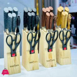 Stainless Steel Knives Set with Wooden Stand-8 Pcs