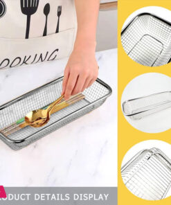 Stainless Steel Rectangle Drain Basket - 32x16x6CM