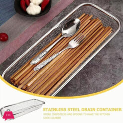 Stainless Steel Rectangle Drain Basket - 32X16X6Cm