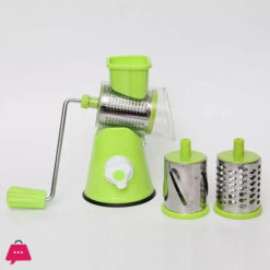 Tabletop Drum Grater Stainless Steel 3 In 1 Multi-Functional Drum Rotary Vegetable Cutter Grater &Amp; Slicer With High Speed Rotary Cylinder