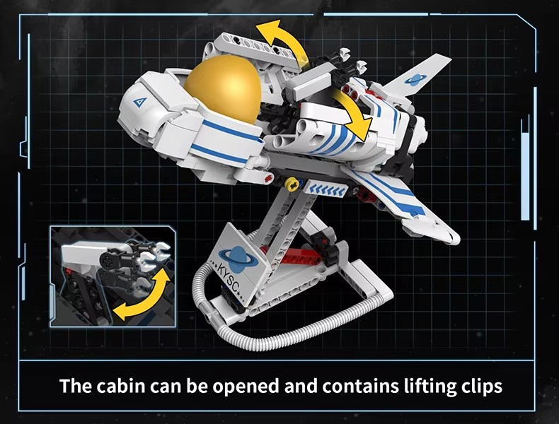 Technical Moc Space Astronauts Remote Control 3 In 1 Model Educational Diy Bricks Toys Building Blocks Sets