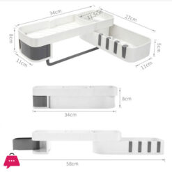 Wall Mounted Adhesive Rotatable Shower Corner Shelf