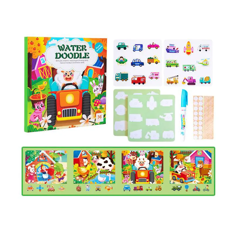 Water Coloring Book With Stickers