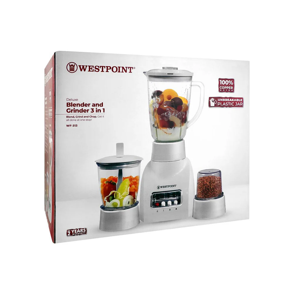Westpoint Blender Dry &Amp; Chopper Mill 3-In-1 Wf-313