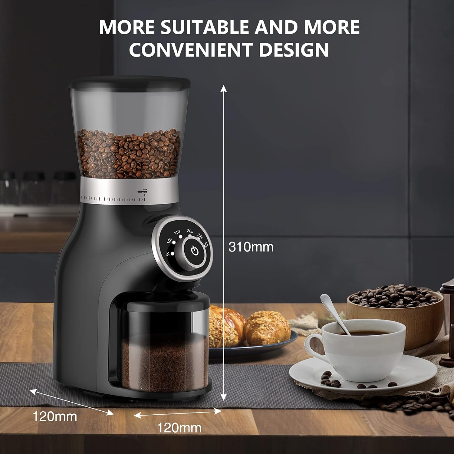Western Electric Ceramic Conical Burr Coffee Bean Grinder With 31 Settings, Ideal For Espresso, Drip Coffee, French Press