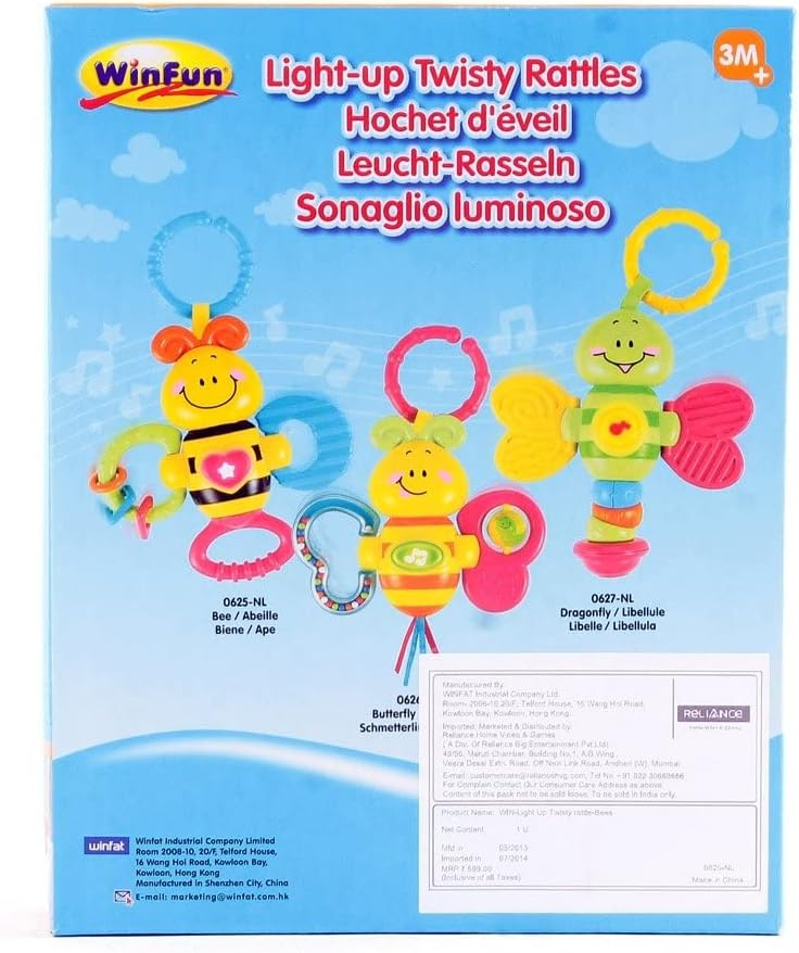 Winfun Light Up Twisty Rattle- Bees 0625 10 Winfun Light Up Twisty Rattle- Bees 0625