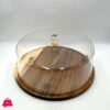 Wooden Cake Dish With Acrylic Lid - 257