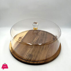 Wooden Cake Dish with Acrylic Lid - 257