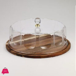 Wooden Cake Dish with Acrylic Lid - 262