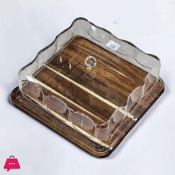 Wooden Cake Dish with Acrylic Lid - 264