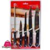 Pack of 5 Kitchen Knife Set 4 Stainless Steel Knives 1 Sharpener