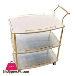 117 E02 Rect Oval Tea Trolley Marble