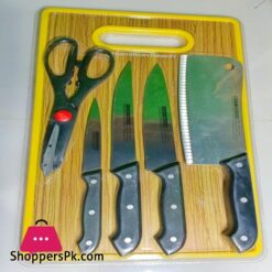 Stainless Steel Knives Set 6 Pcs With Cutting Board 8 Stainless Steel Knives Set 6 Pcs With Cutting Board